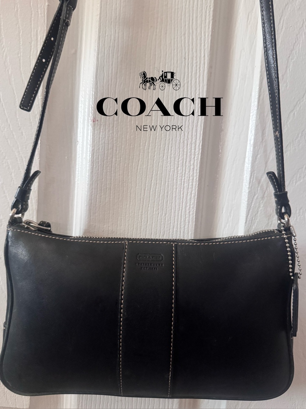 Coach 7578 Mini Black Leather shoulder Bag Y2K Purse